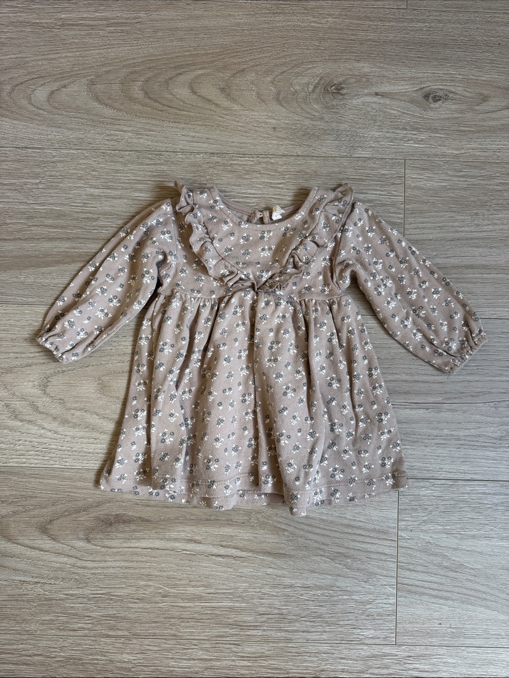 Quincy Mae BlushRuffle Floral Long-Sleeve dresss